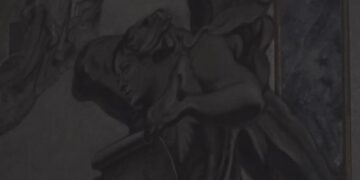 Affresco angelo con volto di Meloni