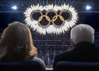 Il Presidente della Repubblica Sergio Mattarella e la signora Laura alla cerimonia di apertura dei Giochi Olimpici Invernali Milano Cortina