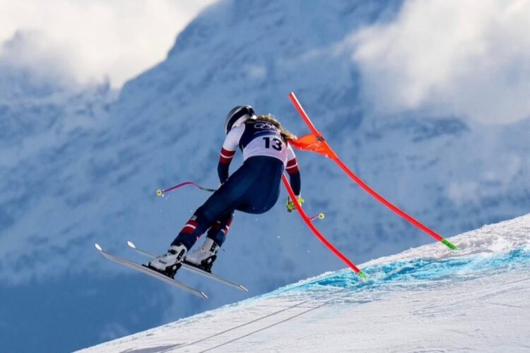 Lindsey Vonn dopo l'infortunio