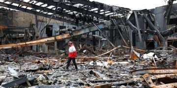 Destruction at auto service center in Tehran after US-Israeli airstrikes, 28 march 2026