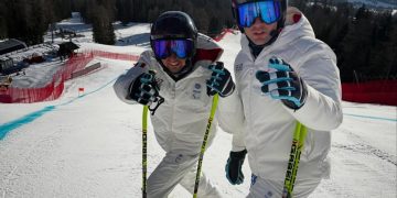 Giacomo Bertagnolli e la guida Andrea Ravelli