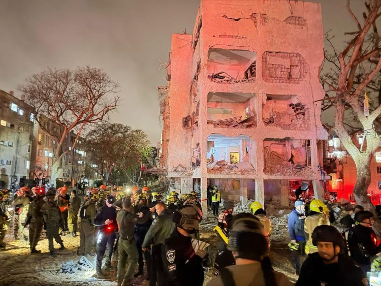 Iranian missile attack in Arad, southern Israel, March 21, 2026