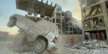 Rescue Teams Work At Airstrike-Damaged Building In Iran
