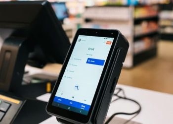 Un pos vicino al registratore di cassa