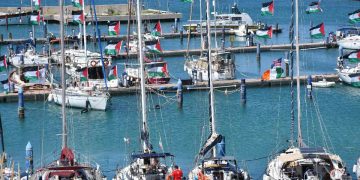 Barche della Global Sumud Flotilla nel porto di Augusta