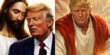 Due immagini generate con l'IA pubblicate da Donald Trump