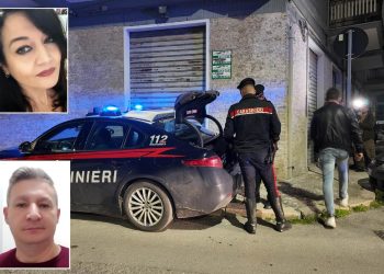 In una combo i carabinieri effettuano rilievi nel luogo dell'omicidio, la vittima Stefania Rago (sopra) e il marito Antonio Fortebraccio (sotto)