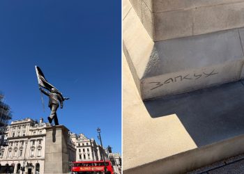 La statua che porterebbe la firma di Banksy