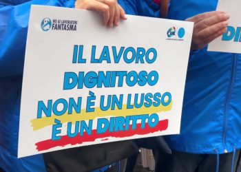 Una manifestazione a sostegno dei diritti dei lavoratori