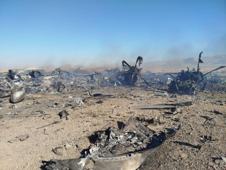 Wreckage of downed US aircraft in central Iran, 05 April 2026