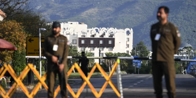 A view of Serena hotel that hosted last round of peace talks between the USA and Iran, in Islamabad, Pakistan, 25 April 2026