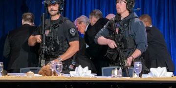 President Donald Trump and first lady Melania Trump were rushed out of the White House Correspondents' Association Dinner