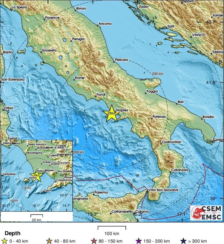Forte scossa di terremoto alle 5.50 avvertita in diversi quartieri di Napoli