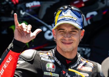 immagine di Bezzecchi al Mugello prima dopo la vittoria