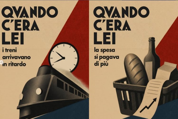 Renzi presenta la campagna Italia Viva contro Meloni in stile Ventennio