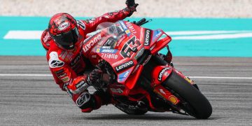 Francesco Bagnaia in sella alla sua moto 20 giugno 2026 alanews