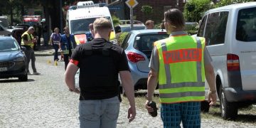 La polizia sul luogo della sparatoria in Germania