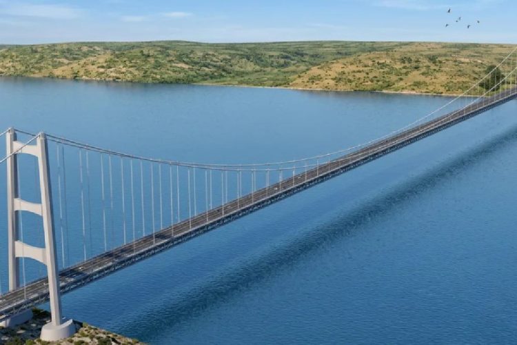 Un frame tratto da un video del rendering del Ponte sullo Stretto di Messina