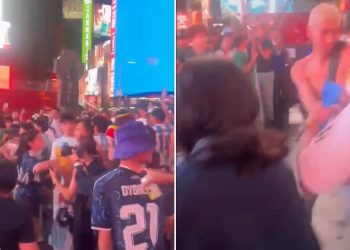 Rissa tra tifosi a Times Square