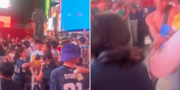 Rissa tra tifosi a Times Square