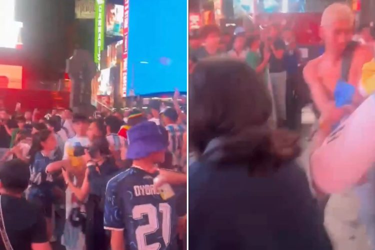 Rissa tra tifosi a Times Square