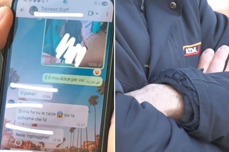 Una foto della chat sessista e un dipendente Atm