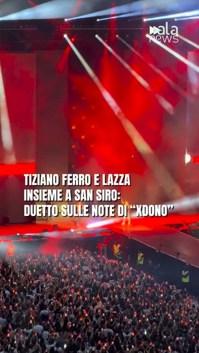 Lazza a sorpresa sul palco di San Siro con Tiziano Ferro durante la prima data…