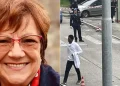 Pierina Paganelli e Louis Dassilva con polizia in strada a Rimini