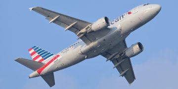 American Airlines Airbus A319 N711UW departing Boston June 2025 1.jpg