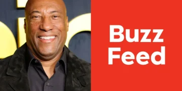 BuzzFeed licenzierà più di un terzo dei propri dipendenti - nella foto, a sinistra il nuovo CEO Allen e a destra il logo del sito d'informazione
