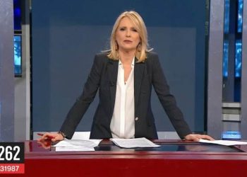Federica Sciarelli in studio durante una puntata di Chi l'ha visto su Rai 3.