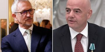 Gary Lineker e Gianni Infantino