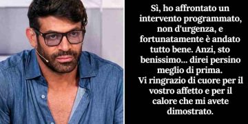 Gianni Sperti, collage con messaggio instagram
