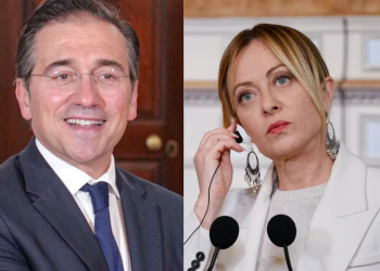 Videocall Ue su Ceuta - nella foto, il ministro degli esteri spagnolo e la premier italiana