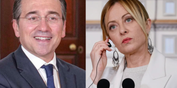 Videocall Ue su Ceuta - nella foto, il ministro degli esteri spagnolo e la premier italiana
