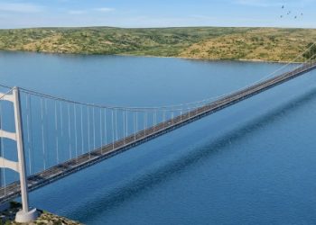 Un frame tratto da un video del rendering del Ponte sullo Stretto di Messina