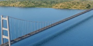 Un frame tratto da un video del rendering del Ponte sullo Stretto di Messina