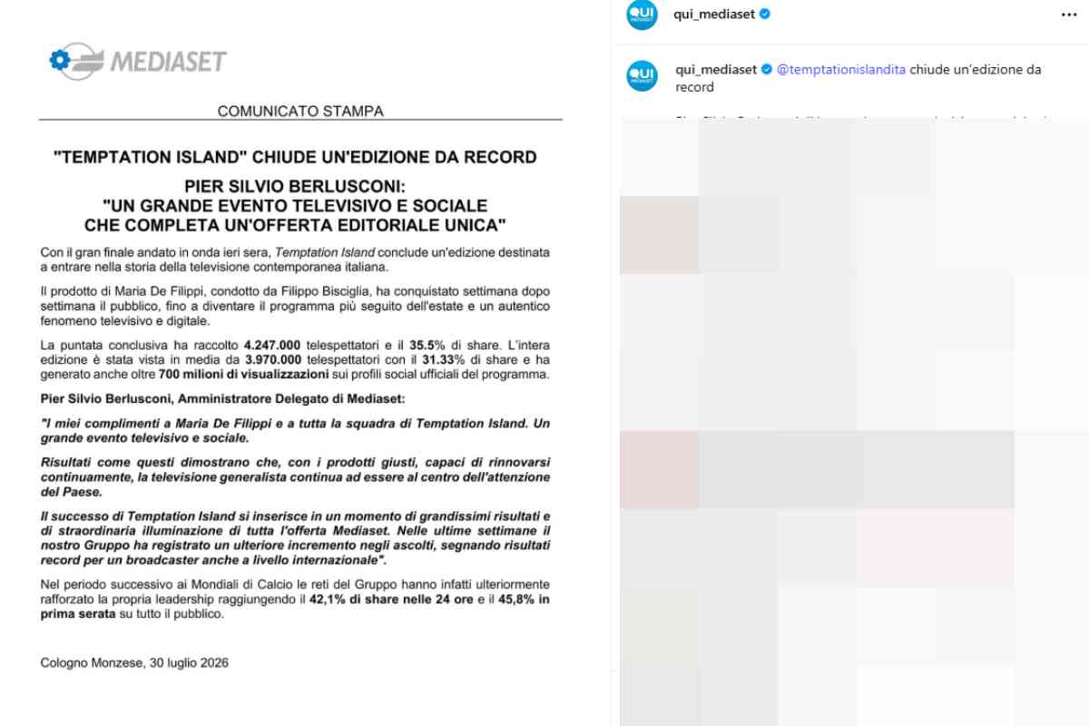 Comunicato Stampa Mediaset