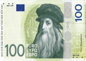 Uno dei possibili design delle nuove banconote da 100 euro
