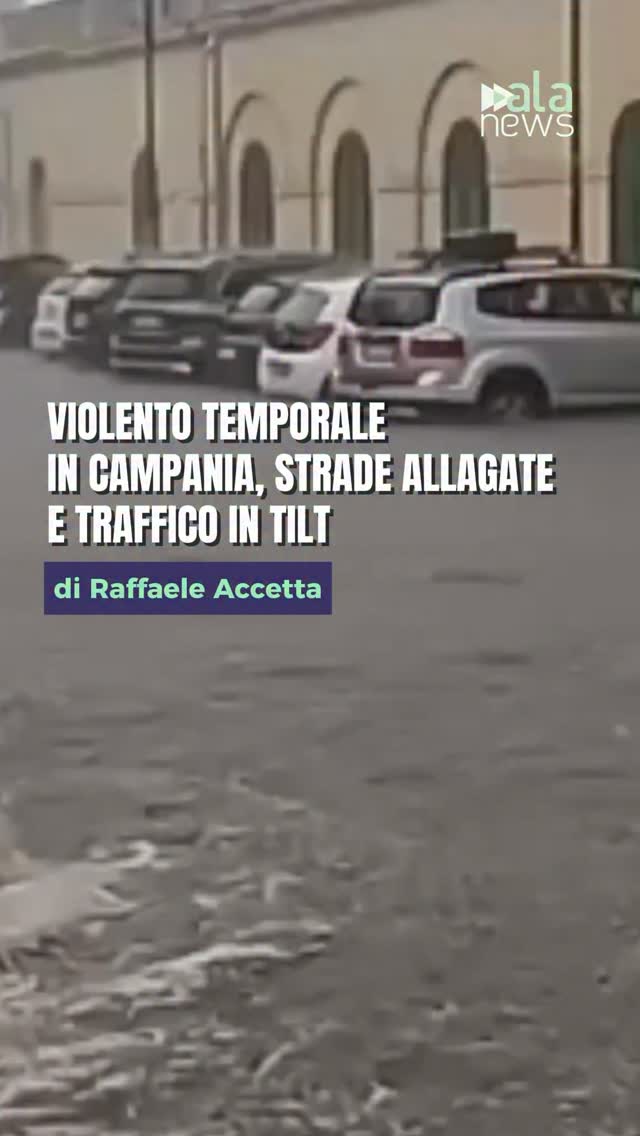 Violento temporale in Campania, strade allagate e traffico in difficoltà