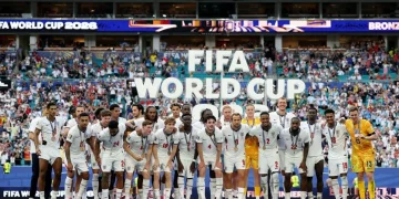 Nazionale inglese festeggia terzo posto Coppa del Mondo FIFA 2026