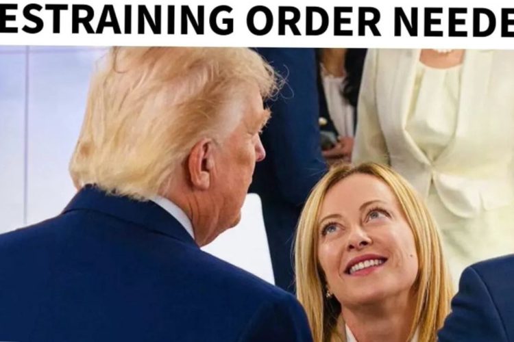 Trump attacca ancora Meloni: su Truth il meme con “serve un ordine restrittivo”