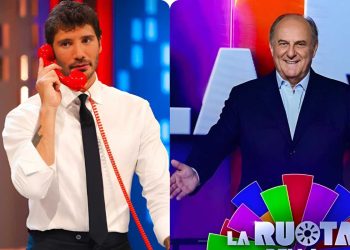 Gerry Scotti conduce La Ruota della Fortuna su Canale 5 e Stefano De Martino conduce Affari Tuoi su Rai 1, sfida ascolti tv access prime time.