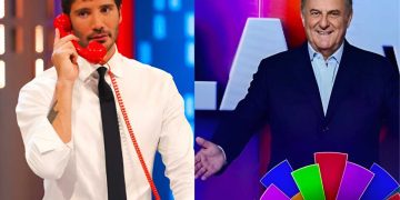 Gerry Scotti conduce La Ruota della Fortuna su Canale 5 e Stefano De Martino conduce Affari Tuoi su Rai 1, sfida ascolti tv access prime time.