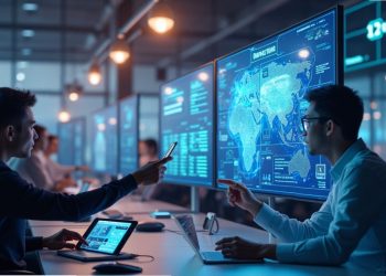due uomini al lavoro con l'intelligenza artificiale