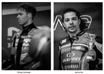 Philipp Steinmayr e Adrian Rus, piloti, con tuta da gara