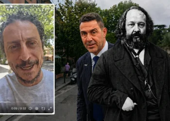 Luca Bizzarri, affiancato da Vannacci e Bakunin