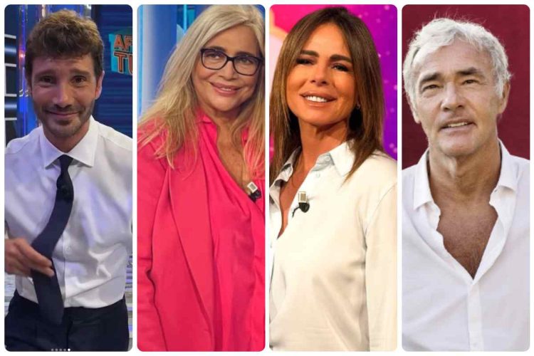 I conduttori Rai Paola Perego, Mara Venier, Massimo Giletti e Stefano De Martino per i palinsesti 2026/2027
