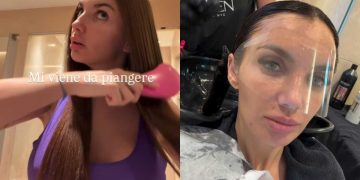 Collage Elettra Lamborghini prima e dopo look