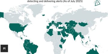 I Paesi in cui sono attivi gli alert sui terremoti di Android Earthquake